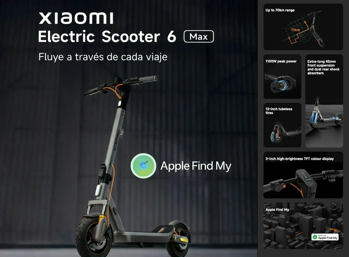 Xiaomi Electric Scooter 6 Serie: Jetzt mit Apple Find My-Support