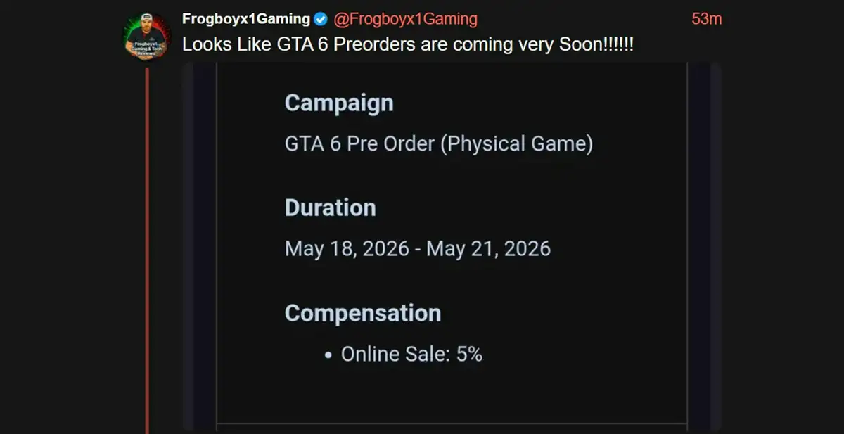 GTA 6 Vorbestellungsdatum geleakt: Termin am 18. Mai?